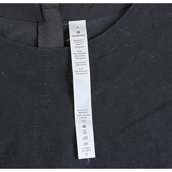 LULULEMON Live To Layer Womens Shirt Sz 4 Black Cotton Blend‎ Half Sleeve Casual - Picture 4 of 12